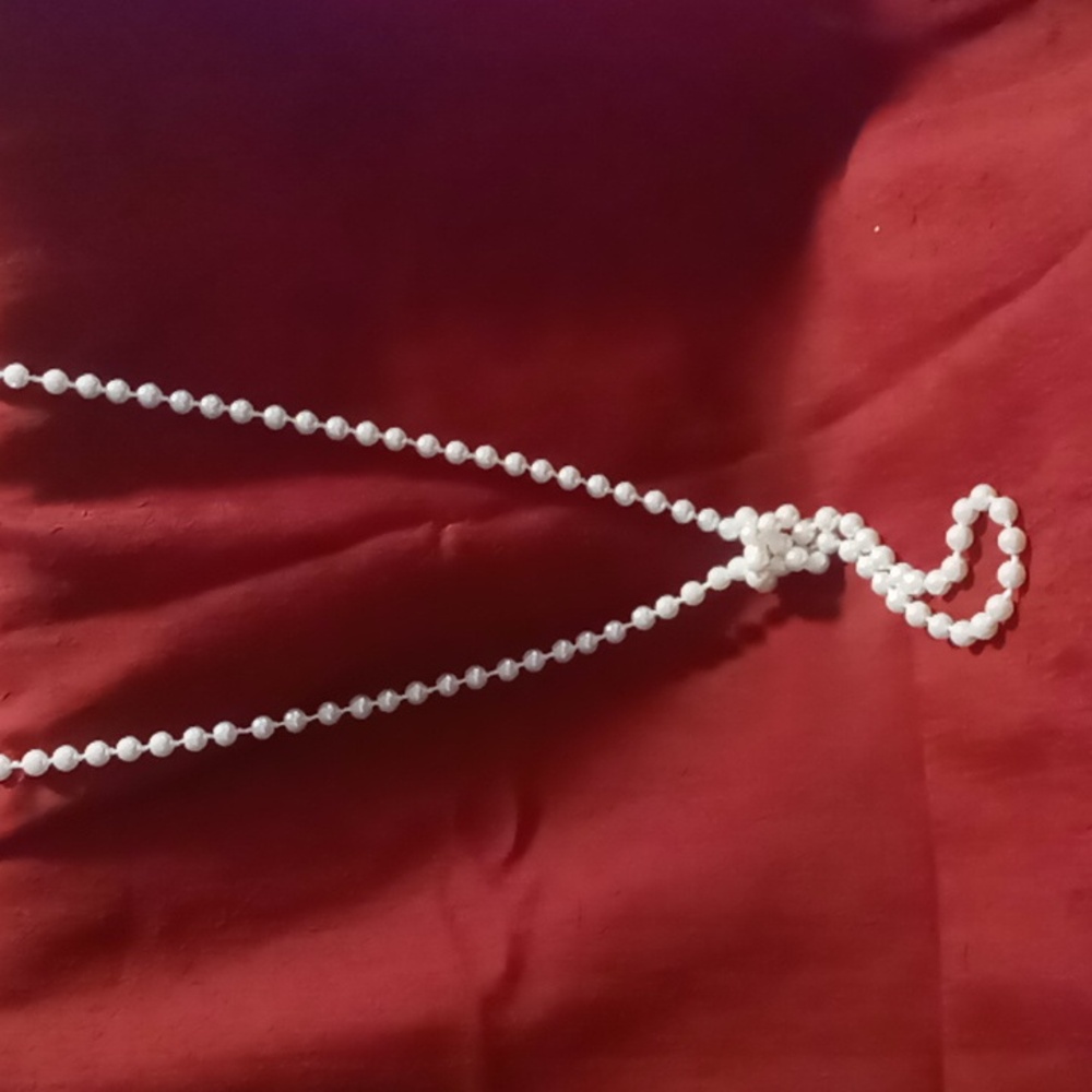 Charter club long weighted white faux pearl necklace 64 inches long.